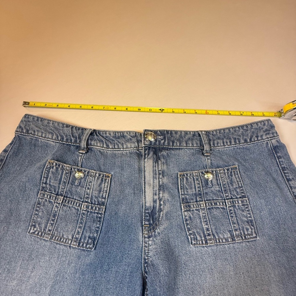 Talbots Womens Medium Wash Patch Pocket Straight Leg Crop Jeans Blue Size 16W - Picture 7 of 12
